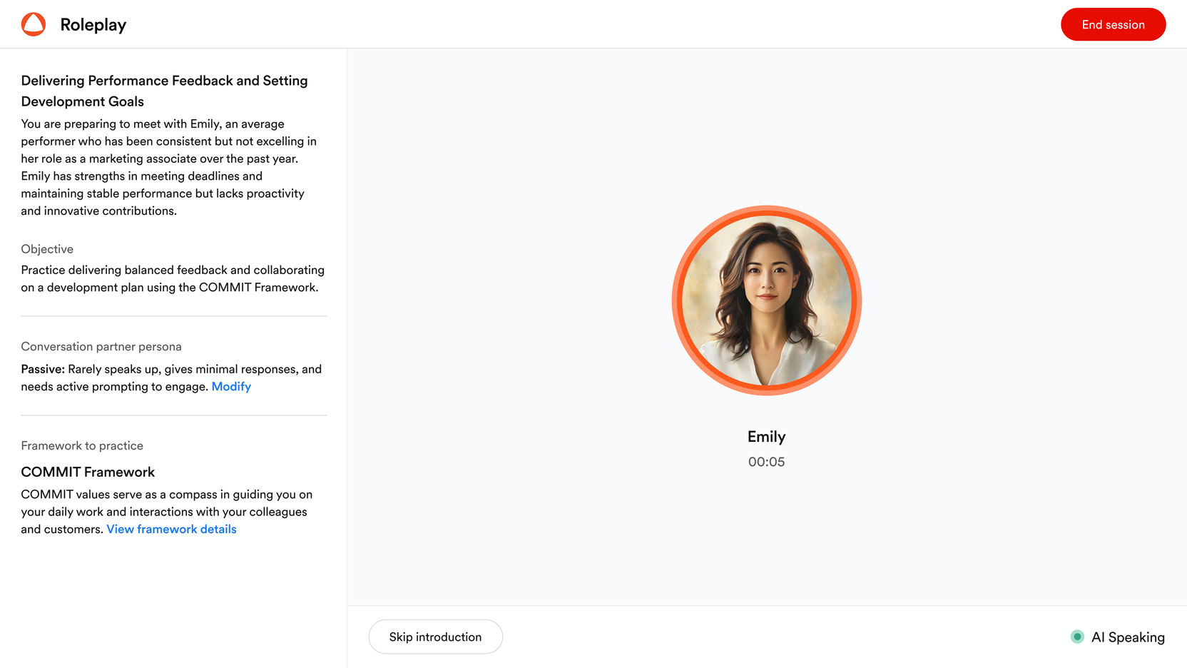 Hupo voice roleplay: the scenario, objective and framework beside the AI persona speaking